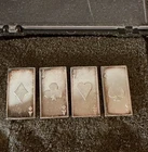 1982 Buckingham Mint Mini Playing Cards Set Of Aces 2g Bars 99.9% Silver
