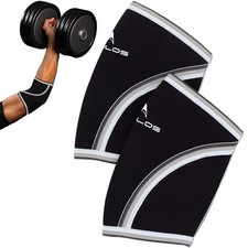 Compression Elbow Sleeves Pair , 5mm Neoprene Elbow Barces for Weightlifting ...