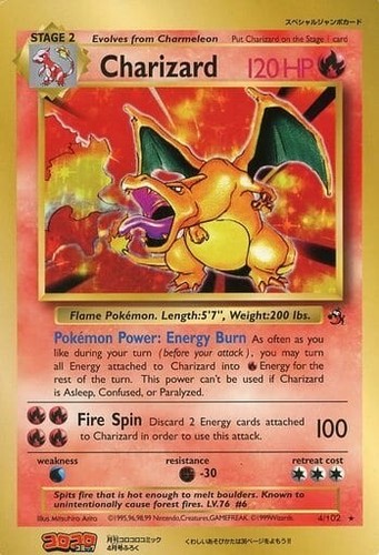 Pokemon Card Jumbo Charizard 4/102 Coro Coro Promo English Edition From JAPAN - Picture 2 of 8