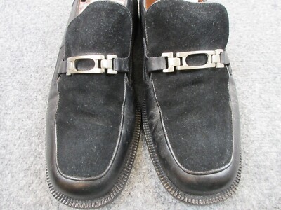 Olivier Loafers Mens Size 9 Leather Black Suede Shoes Silver  display picture 2