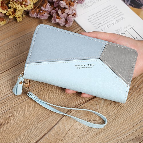 Women's Long Leather Wallet Clutch Handbag Purse with Zipper Phone Card Holder - Picture 19 of 25
