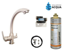 FILTRO  EVERPURE AC KIT COMPLETO CON RUBINETTO 3 VIE SATINATO