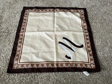 Vintage Scarf Scarve RN 16304 Brown, Tan Neutral W Or M Monogram Pattern