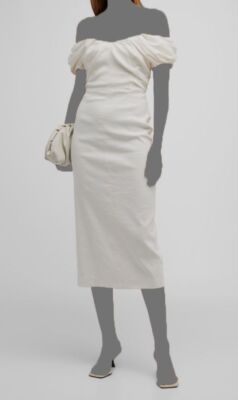 alc off the shoulder dress A.L.C. Nora Linen-Blend Midi Dress, 0 / White