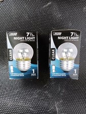 2 Bulb Feit Electric 71/2S-130 7.50W 130V Night Light Clear Standar Base