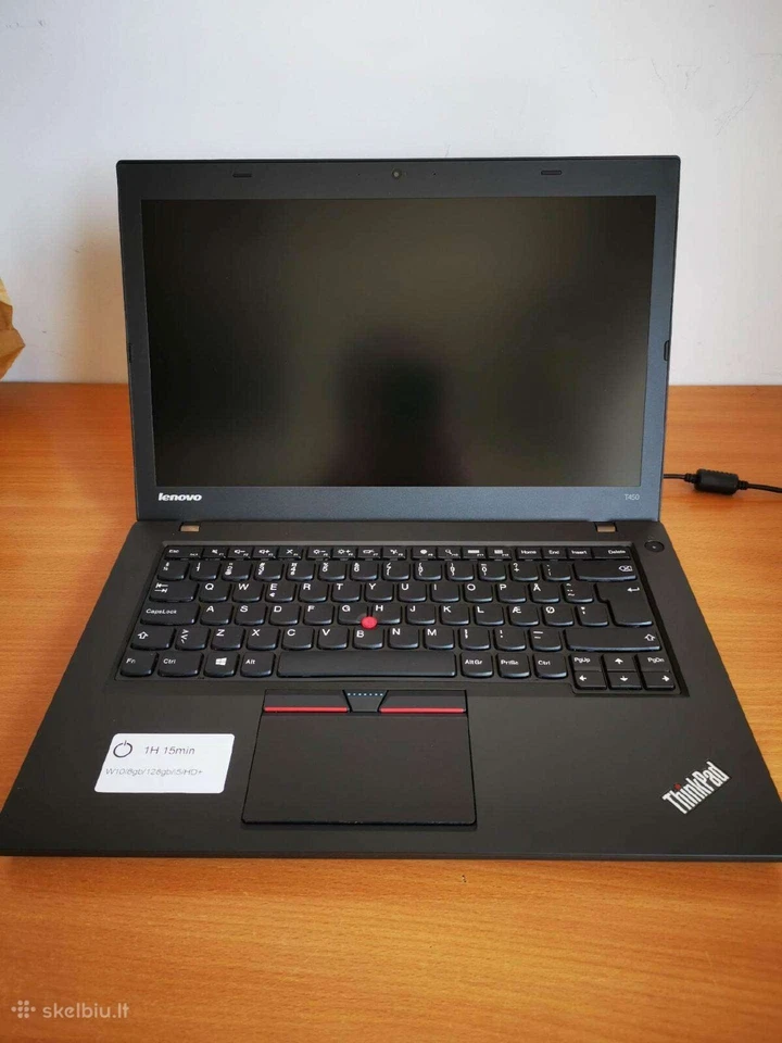 Used Lenovo ThinkPad T450 laptop Intel I5 4GB RAM 240GB SSD FHD UPS DELIVERY - Image 2 of 4