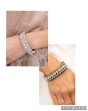Black White Bracelet Paparazzi Mega Megawatt