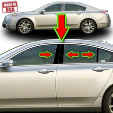 Black Pillar Trim for Acura TL 09-14 8pc Set Door Cover Piano Window Post