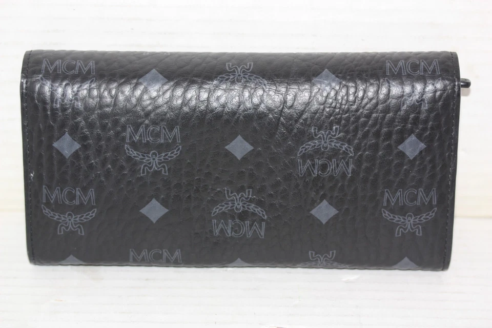 MCM Black Visetos Coated Canvas Flap Envelope Wallet **READ BELOW** - Image 2 of 4