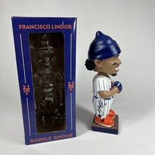2022 New York Mets Francisco Lindor Signed SGA Bobble Gnome NIB