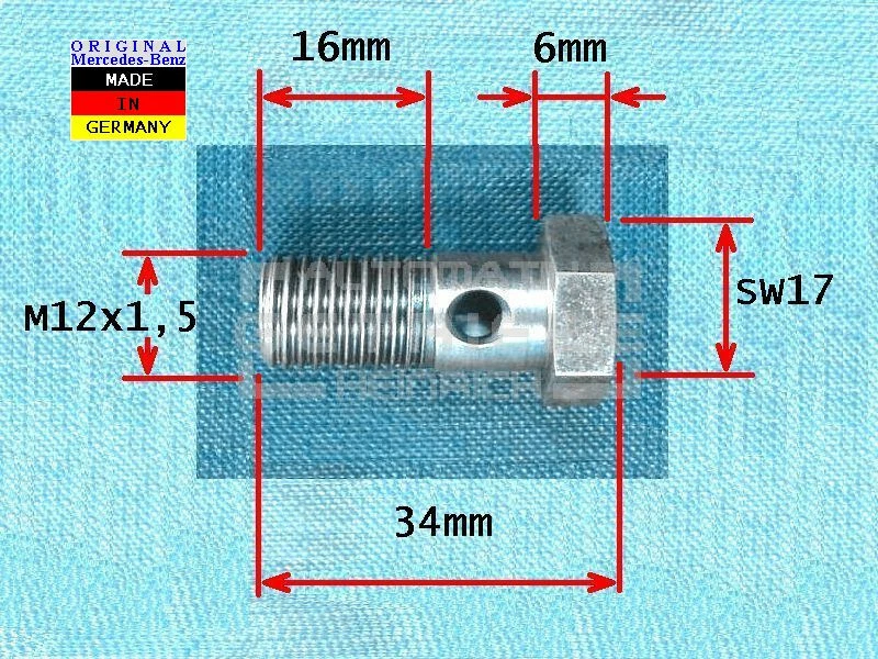 2x Hohlschraube M12x1,5 N915036008104 von Automatikgetriebe 