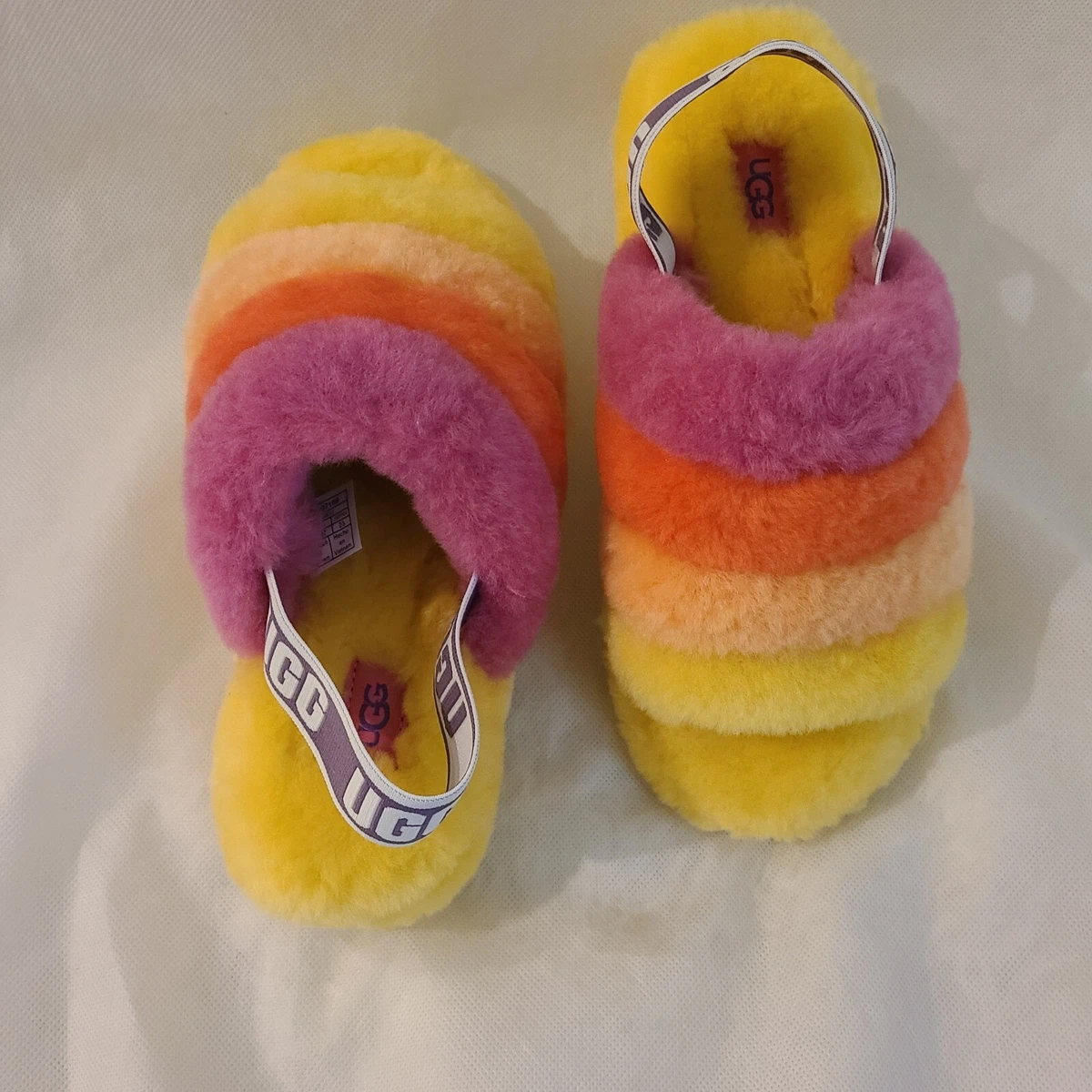 Pride rainbow yellow ugg slides hot sale