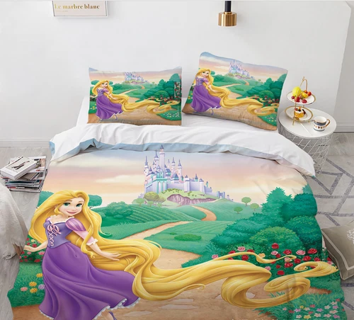 Children Girls Disney Princess 3D Bedding Set Duvet Cover Pillowcase Gifts w1 - Picture 12 of 38