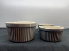Set Of 4 Crofton Gray Ceramic Ramekins With Ribbed Design