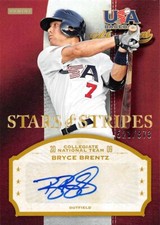 2013 USA Champions Stars and Stripes Bryce Brentz AUTOGRAPH Red Sox /873