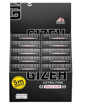 GIZEH BLACK Rolls Slim -  5 Meter  20er Pack Premium Rolling Paper