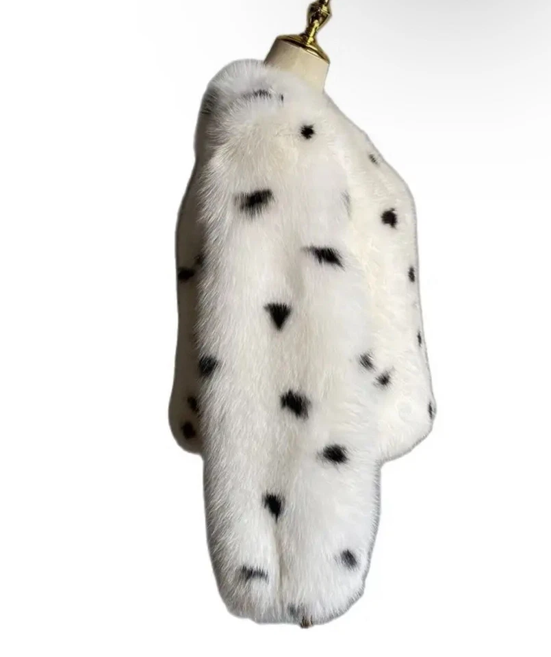 Womens L Warm REAL Fox Fur Jacket Coat Korean Casual Overcoat Outwear - Image 4 of 4