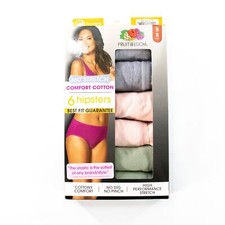 Fruit of the Loom Fit for Me 360 Stretch Cotton Comfort Hipsters Underwear Sz 5