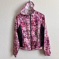 Champion Lightweight Zip Track Jacket Hood Floral Pink Women's Jacket XS