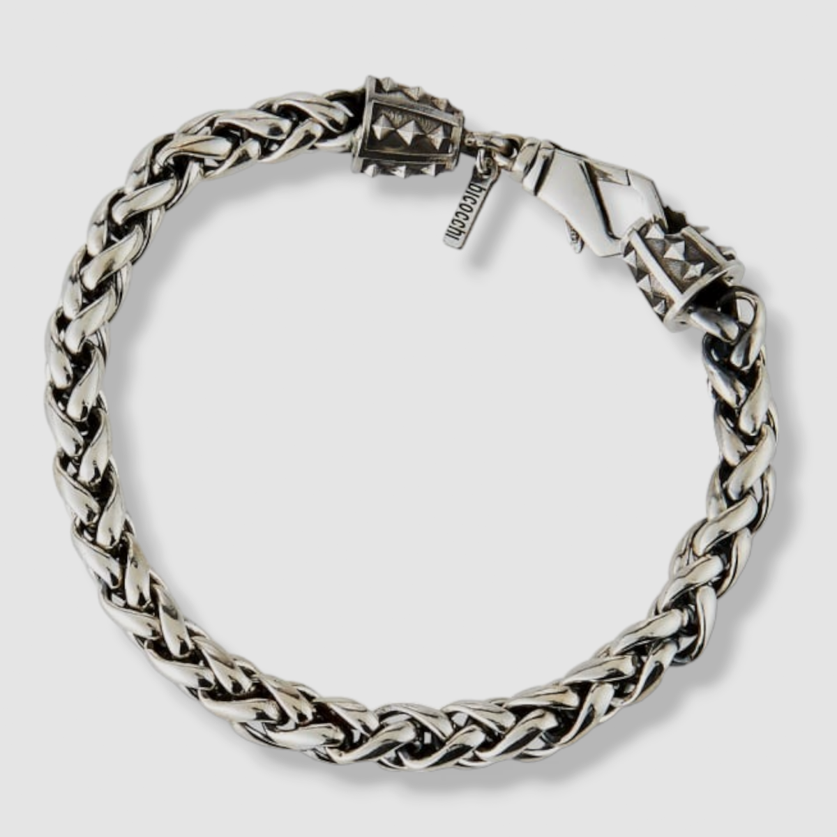 ブレスレット EMANUELE BICOCCHI STERLING SILVER 925 CHAIN BRACELET $360 Emanuele Bicocchi Men's 925 Sterling Silver Wheat Chain