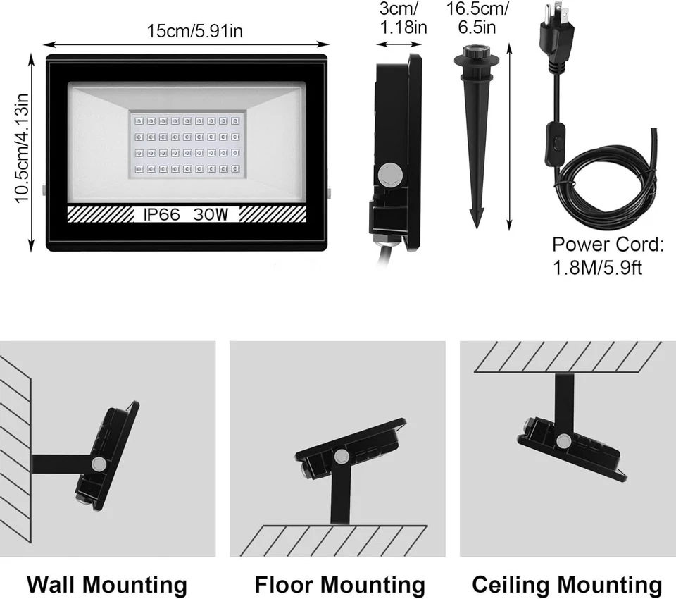 2Pcs UV Black Light 30W Bar UV LED Stage Blacklight Party DJ Club Halloween - Image 3 of 4