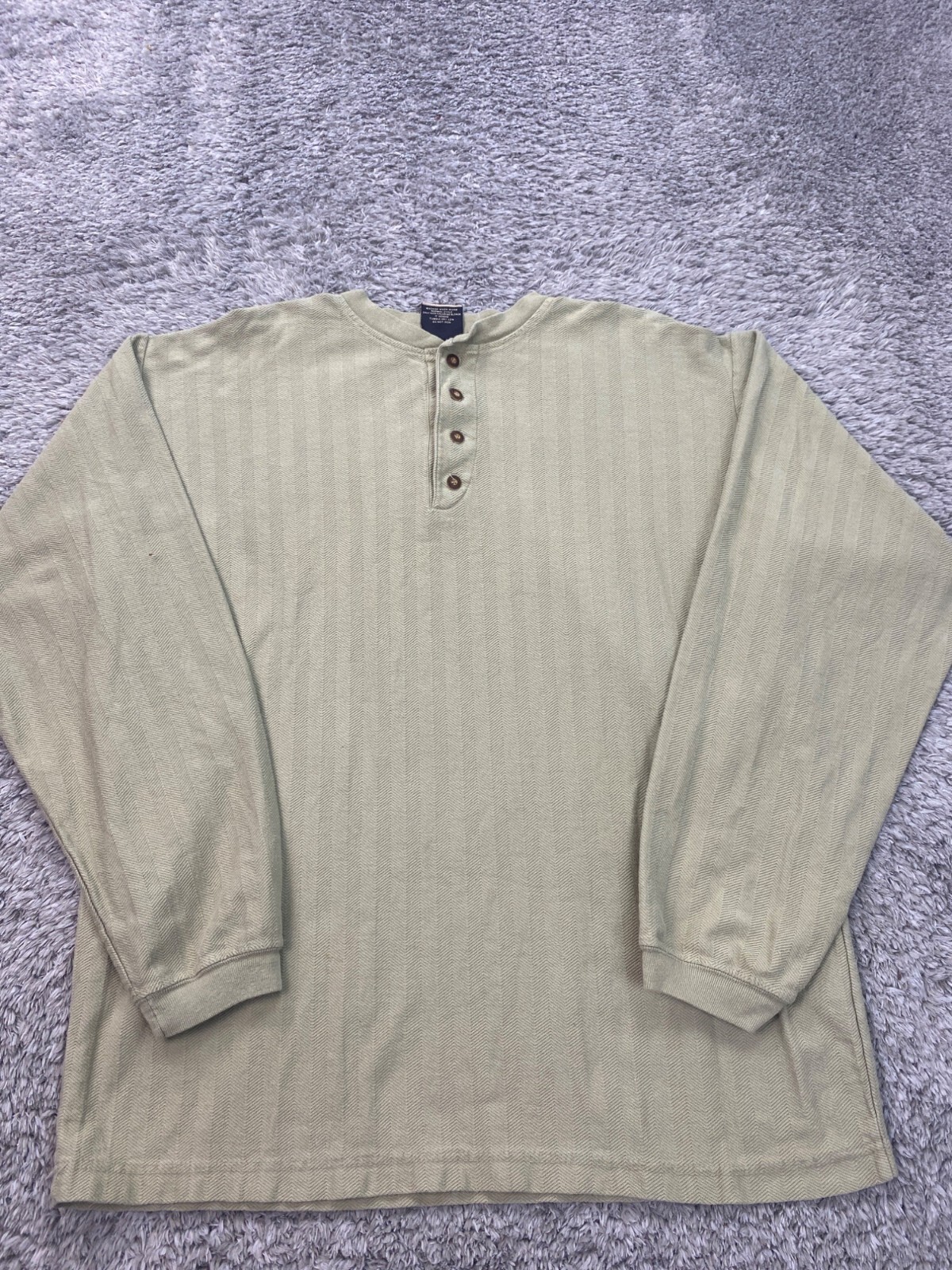 Levis Silvertab Shirt Mens Medium Beige Thermal Base Layer Henley Sweatshirt Vtg