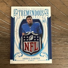 🔥 Abdul Carter RC 1/1 NFL Shield Patch National Treasures Giants 🔥