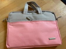 Laptop Notebook Damen Tragetasche Rosa Grau  36x26 cm Hinkucker
