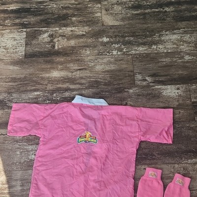 90's Mighty Morphin Power Rangers Unisex Kids Pink/White Robe  w/ Lego Warmers