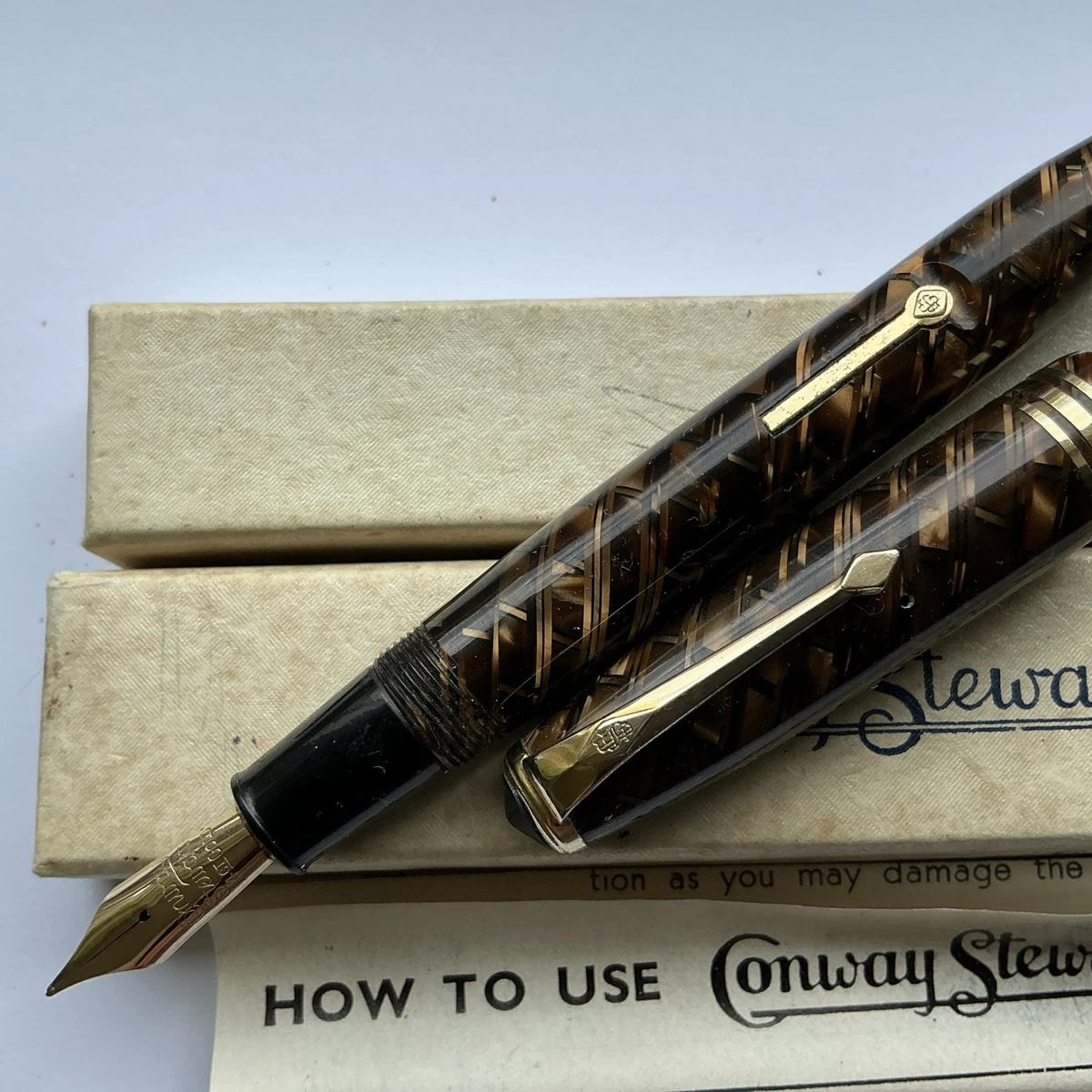 With Vintage Collectable Conway Stewart Fountain Pens for sale