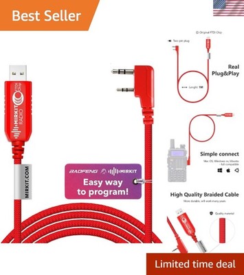 Exclusive FTDI USB Programming Cable Model 3 Red - Compatible with Mac & Windows