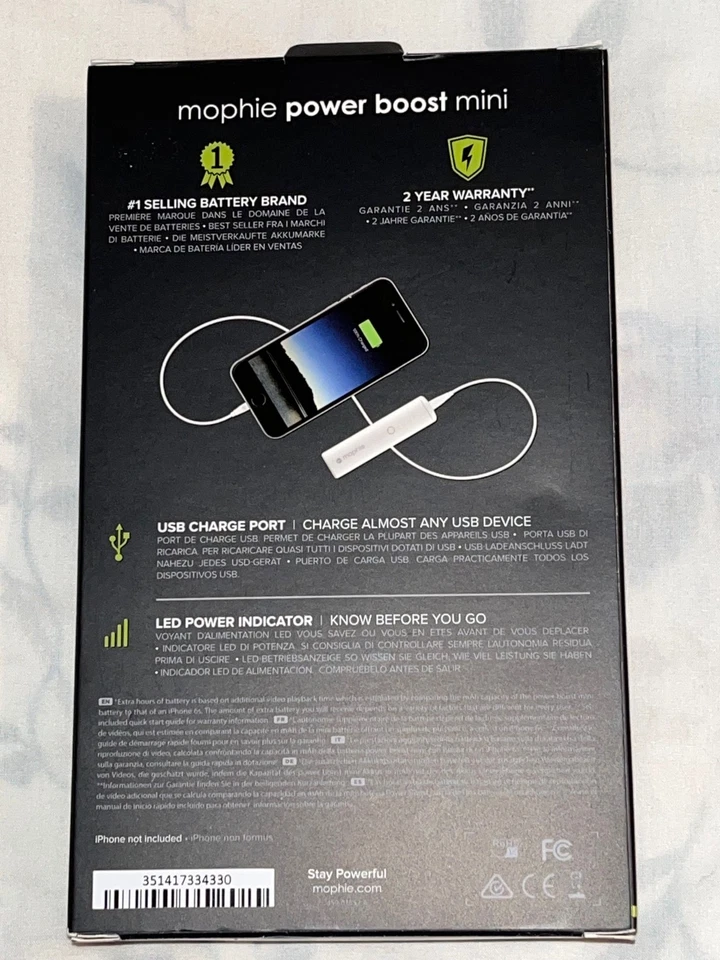 NEW Mophie Power Boost Mini 2,600 mAh Portable USB Charger, FREE SHIPPING - Image 3 of 3