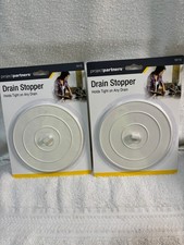 DRAIN STOPPER - LOT OF 2 NEW Holds Tight on Any Drain 