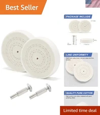 2-Pack 3" Cotton Polishing Wheel with 1/4" Mandrel for Ultimate Buffing Power