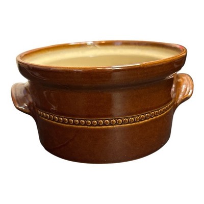Vintage Pearson's of Chesterfield Crock handles and Trim Stoneware Brown 6''x3''