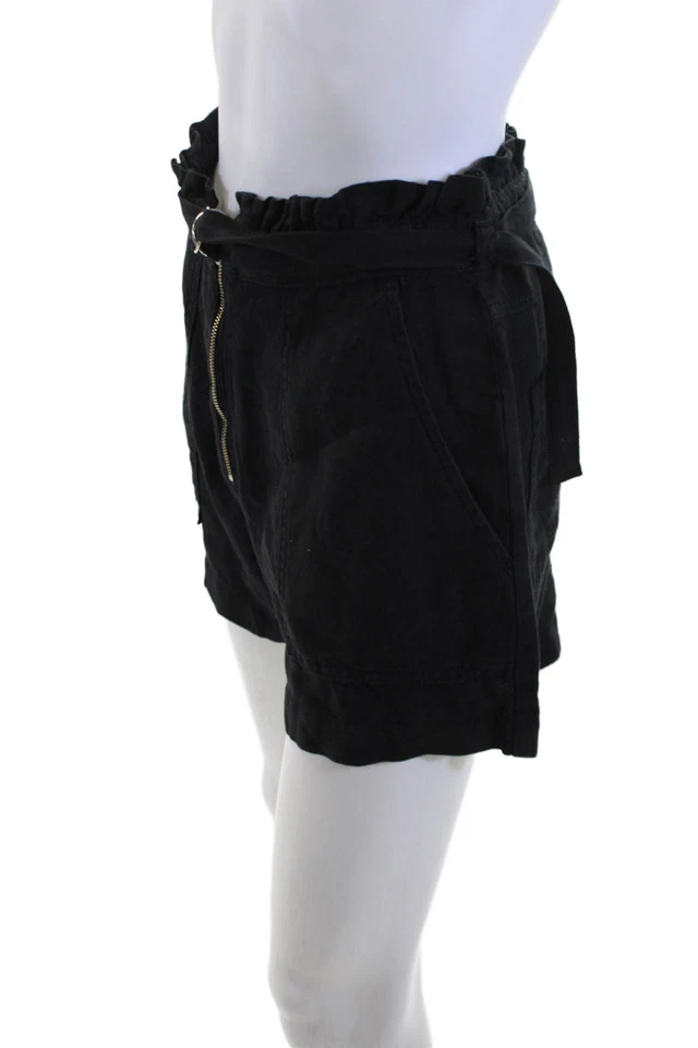Bella Dahl Unisex Black Linen Bohemian Shorts Size 27 - Image 2 of 4
