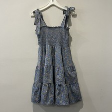 XIRENA Lori Floral Lightweight Smocked Mini Dress Women’s Small Blue Tiered