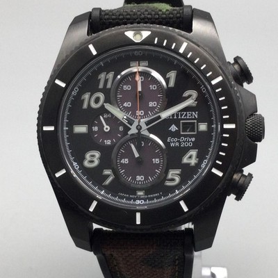 Citizen Eco-Drive Mens Watch 42mm Black Chronograph WR200 B612