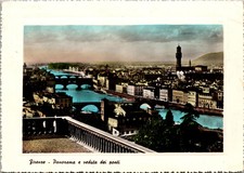 RPPC Italy Florence panorama view with mountains