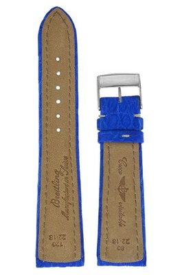 New Breitling 22MM x 18MM Blue Crocodile Leather Strap with Buckle