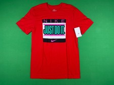 NIKE Men's Size Small Red "Just Do It" Graphic Short Sleeve Tee / T-Shirt NWT