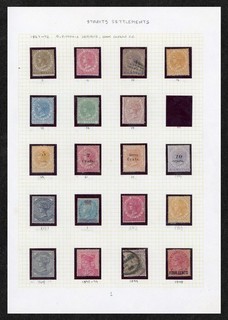 Malaya Straits Settlement Stamps 1867 99 QV Wmk Crown CC & O/Ps inc. Sc #13 #39