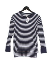John Lewis Women's T-Shirt UK 8 Blue Cotton with Elastane Basic