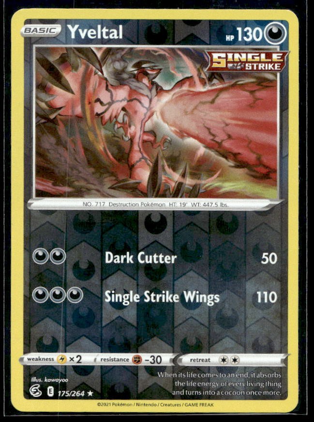 Yveltal Pokemon SWSH08: Fusion Strike 175/264 Reverse Holo LP