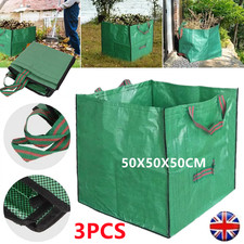 Image of 3 x Extra Large Garden Waste Bags Refuse Heavy Duty Sacks Grass Rubbish 120L