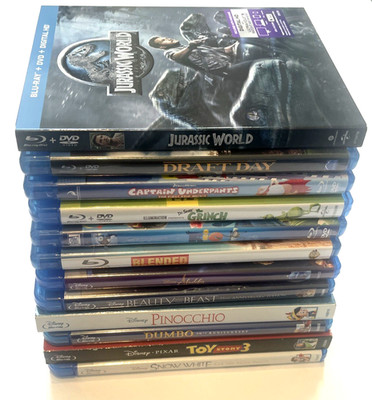 Lot Of 12 Blu-Rays Snow White Dumbo Toy Story 3 Grinch +More! No Digital
