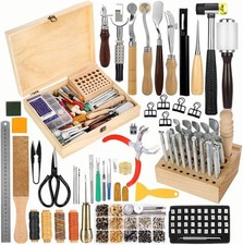 424Pcs Leather Working Tools Leather Sewing Carving Stamping Cutting Craft Tool