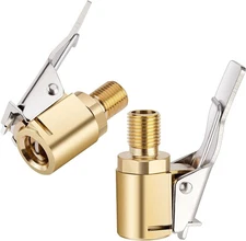 2pcs Tire Air Chuck with Clip Adapter, Brass Inflation Hose Adapter 8mm 