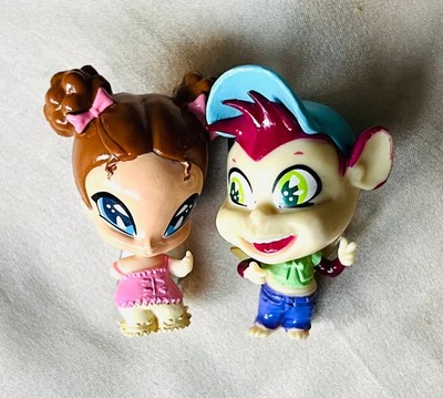 Vintage Winx Club Pop Pixie Figuren - Lockette & Guzman Affe Mini Figuren