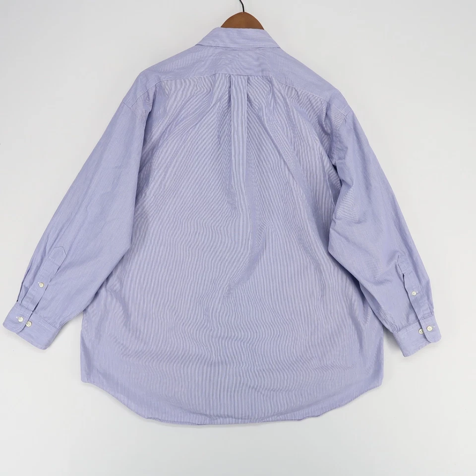 Camisa Ralph Lauren Yarmouth Abotonada Para Hombre 17.5 32/33 Azul Rayas Manga Larga Foto 2 de 4